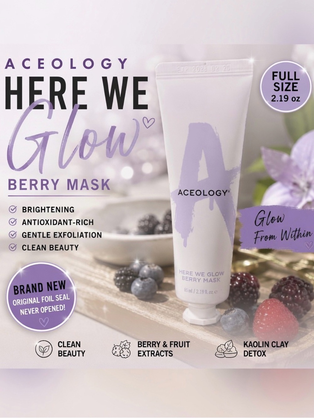 Aceology Here We Glow Berry Mask NEW